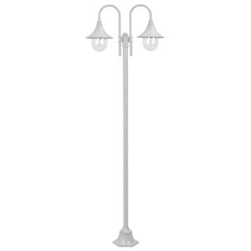 vidaXL Paalverlichting tuin E27 220 cm aluminium wit 2-delig, Verzenden, Nieuw