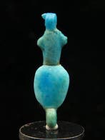 Égypte ancienne Faience Scarabée avec une décoration Nefer, Antiquités & Art
