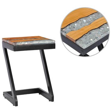 vidaXL Salontafel 30x30x50 cm massief teakhout en polyresin, Verzenden, Nieuw