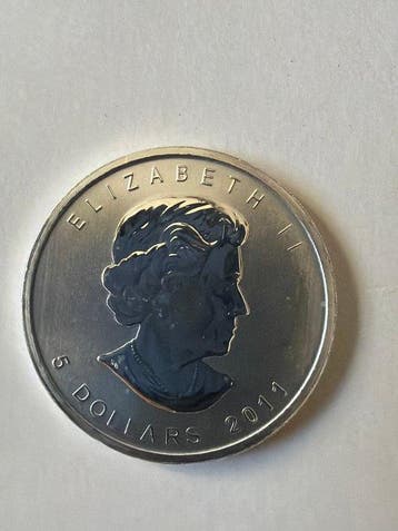 Canada. 5 Dollars 2011, Maple Leaf 1 oz (.999) Silber, Postzegels en Munten
