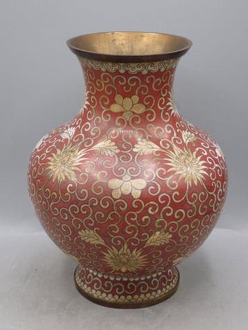 Vaas - Emaille, Koper - China - Guangxu (1875-1908) -, Antiek en Kunst