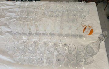Drinkset (64) - Kristal, Glas - Geslepen kristal - glas