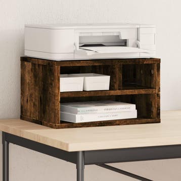 vidaXL Printerkastje 40x32x22,5 cm bewerkt hout gerookt, Verzenden