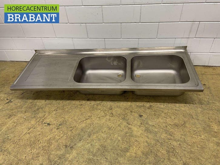 Plan de travail en acier inoxydable Double évier 200 x 70 cm, Articles professionnels, Horeca | Autre, Envoi