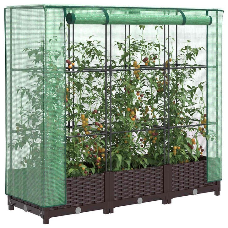 vidaXL Plantenbak verhoogd met kashoes 120x40x123 cm, Tuin en Terras, Bloempotten, Nieuw, Verzenden