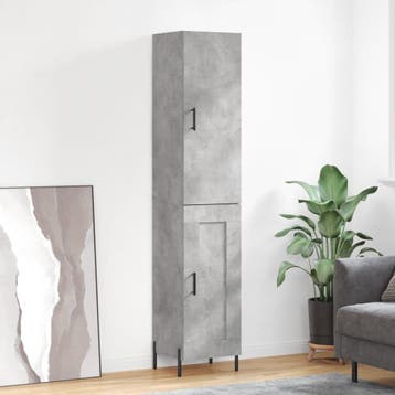 vidaXL Hoge kast 34,5x34x180 cm bewerkt hout betongrijs, Verzenden, Nieuw
