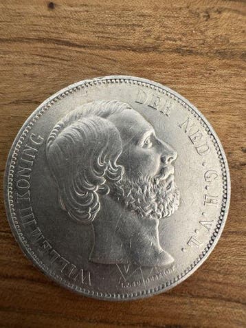 Nederland. Willem III. 2 1/2 Gulden 1872 (Zonder