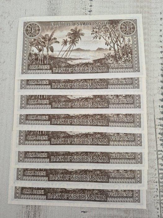 West-Samoa. - 8 x 5 Pounds - 2020 - Pick 15b (Zonder, Postzegels en Munten, Bankbiljetten | Europa | Niet-Eurobiljetten