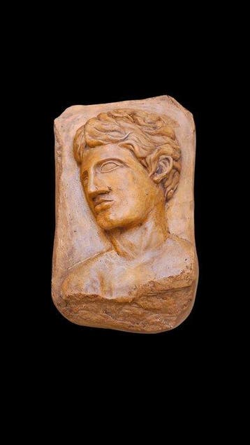 sculptuur, Altorilievo Hermes - 35 cm - Gegoten steen