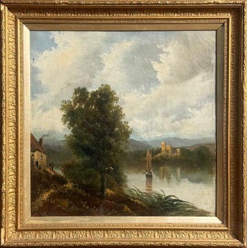 English School (XIX) - On The River Tamer, Devon - No