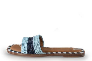Tamaris Muiltjes in maat 38 Blauw, Tamaris, Gedragen, Verzenden, Blauw