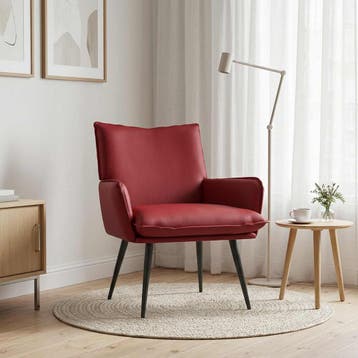 vidaXL Fauteuil Wijnrood Kunstleer, Verzenden, Nieuw