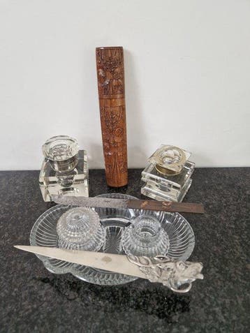 Val Saint Lambert - Inktpot (5) - Kristal, Glas