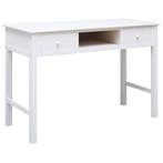vidaXL Schrijftafel 110x45x76 cm hout wit, Huis en Inrichting, Verzenden, Nieuw