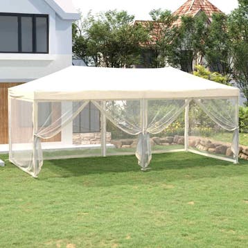 vidaXL Partytent inklapbaar met zijwanden 3x6 m crèmekleurig, Tuin en Terras, Partytenten, Verzenden, Nieuw