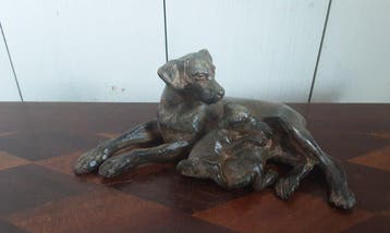 P. Chenet - Figuur - Hond - 16 cm - Brons, Antiquités & Art