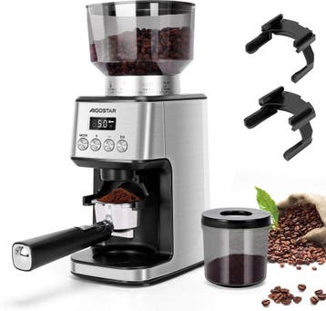 Koffiemolen elektrisch - Koffiemaler - 180W - Zilver - Aigos, Verzenden, Nieuw