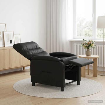 vidaXL Massage Relaxstoel Zwart Kunstleer, Verzenden, Nieuw
