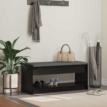 vidaXL Hallenbank Zwarte Eik 103 x 38 x 45 cm Geengineerd, Verzenden