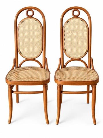 stile thonet - Stoel (2) - Hout, stro van Wenen - Stoelen