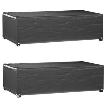 vidaXL Tuinmeubelhoezen 2 st 8 oogjes rechthoekig 125x70x35, Verzenden, Nieuw