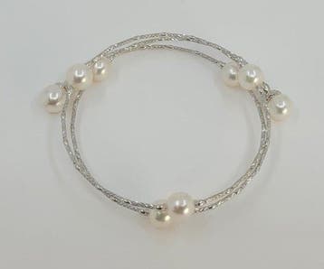 Armband - 18 karaat Witgoud - 6×6,5 mm Akoya parels, Nieuw