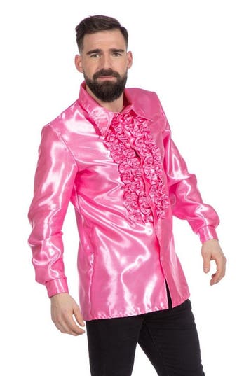Disco Blouse Ruches Roze, Verzenden, Nieuw