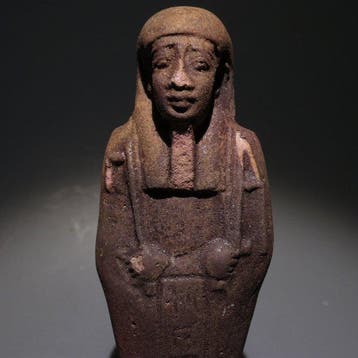 Oud-Egyptisch Faience Fijn Shabti. Hoogte 10,6 cm. Late