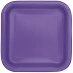 Paarse Borden Neon Vierkant 23cm 14st, Verzenden, Nieuw