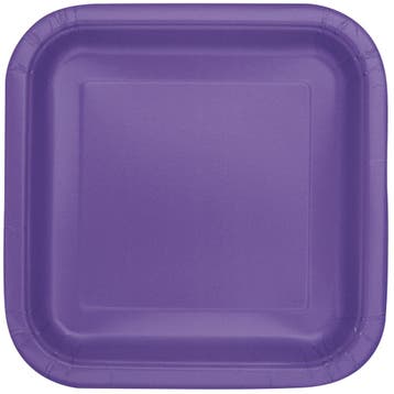 Paarse Borden Neon Vierkant 23cm 14st, Verzenden, Nieuw
