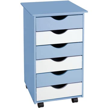 tectake Ladekast van hout 65x36x40cm - blauw, Verzenden, Nieuw