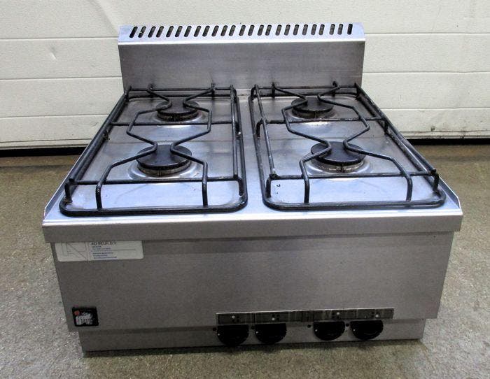 RVS Gasfornuis met 4 Branders, B60 x D65 x H31cm, Zakelijke goederen, Horeca | Keukenapparatuur