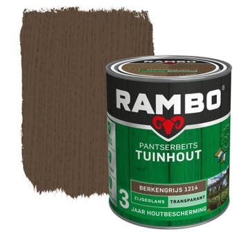 Rambo Pantserbeits Tuinhout Zijdeglans Berkengrijs 1.5L, Verzenden