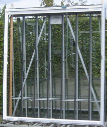 pvc raam , chassis , venster 225 x 252 wit / zwart ral 9005, Bricolage & Construction, Ophalen of Verzenden, Raamkozijn
