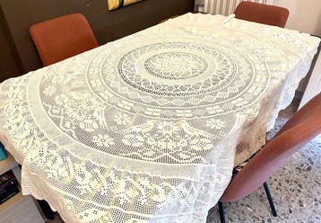 Fatto a mano - Housse de table - 160 cm - 160 cm - Nappe au