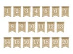 Tafelnummers Jute 10,5cm 20st, Hobby en Vrije tijd, Feestartikelen, Verzenden, Nieuw