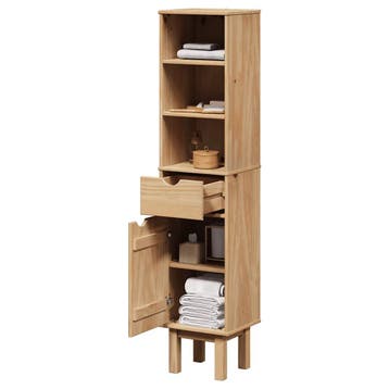 vidaXL Badkamerkast OTTA 35x30x159 cm massief grenenhout, Verzenden, Nieuw