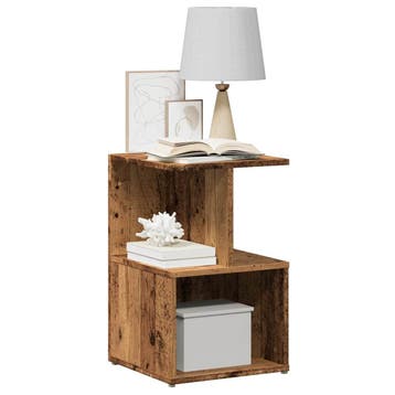 vidaXL Nachtkastje 35x35x55 cm bewerkt hout oud houtkleurig, Verzenden, Nieuw