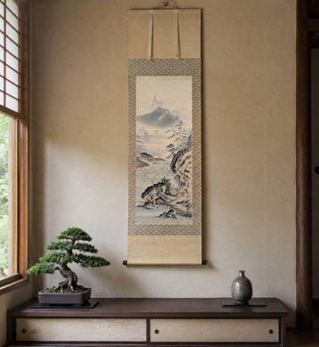 Set van 2 Japanse kakejiku hangende rollen – inkt- en