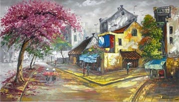 Hung Richard (1966) - Échos de fleurs sous le ciel gris 100, Antiquités & Art