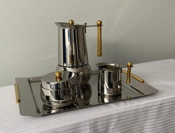 Guido Bergna - Koffiepot (4) - Staal, Goud -