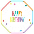 Borden Confetti Gekleurd 23cm 8st, Verzenden, Nieuw