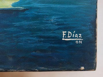 Spanish School (XXI), signed F. Diaz - Mediterranean