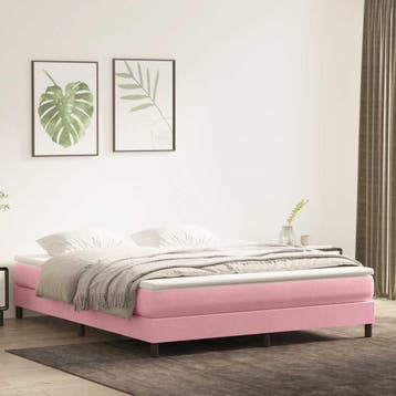 vidaXL Boxspringbed zonder matras 180x220 cm fluweel roze, Huis en Inrichting, Verzenden, Nieuw