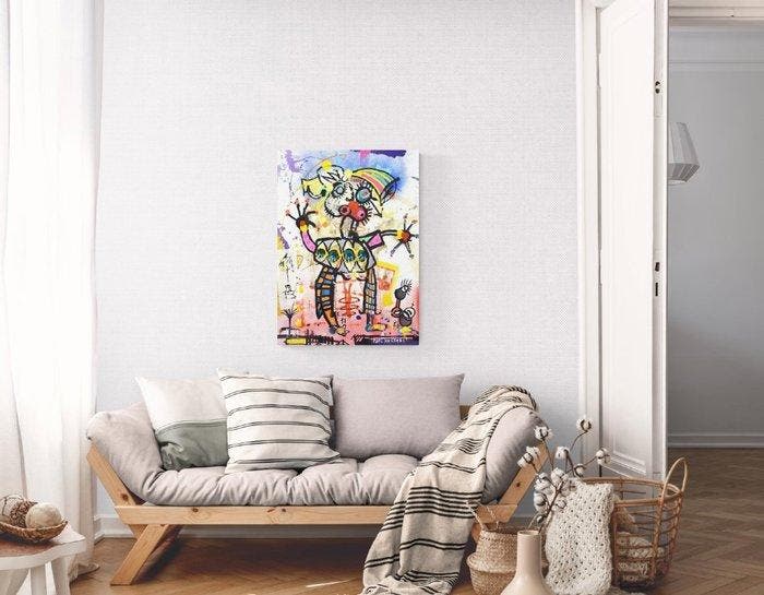 Paul Kostabi (1962) - Dedicated To You, Antiquités & Art, Art | Peinture | Moderne