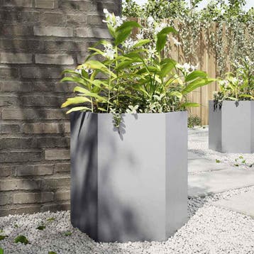 vidaXL Plantenbak zeshoek 46x40x45 cm gegalvaniseerd staal, Verzenden, Nieuw