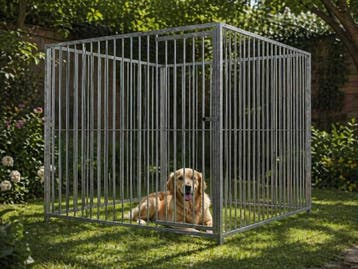 Veiling - Stalen hondenkennel verzinkt - 200x200x184 cm, Dieren en Toebehoren, Nieuw