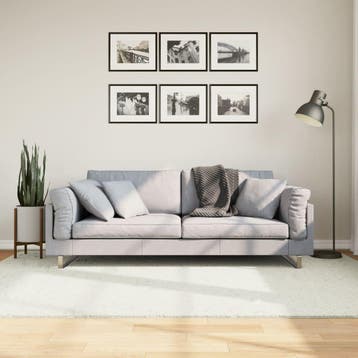 vidaXL Vloerkleed OVIEDO laagpolig 160x230 cm crèmekleurig, Verzenden