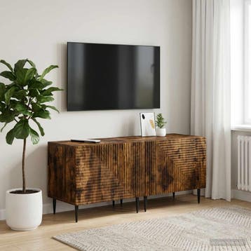 vidaXL Tv-meubel Gerookt eiken Bewerkt hout, Verzenden