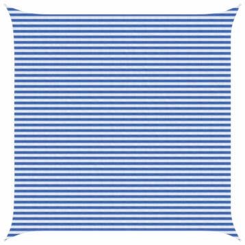 vidaXL Zonneschaduwzeil Blauw en Wit 5 x 5 m HDPE, Verzenden, Nieuw